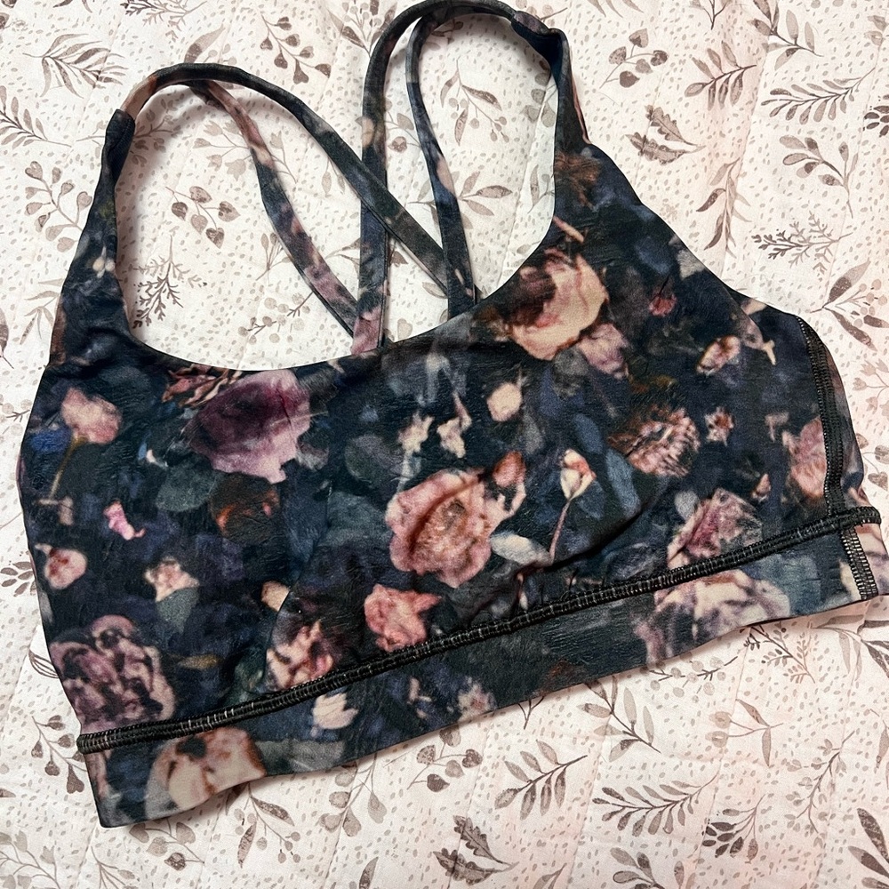 Lululemon Floral Free to be bra wild gray frosted
